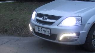 Лада Ларгус ДХО + ближний, Ларгус ходовые огни, Ларгус тюнинг,