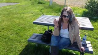 Amy smokes at the park