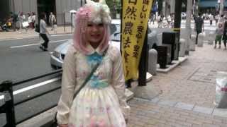 Cute Japanese Lolicon Girl walking the streets of Kobe Japan