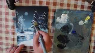 Нарисовать зимний пейзаж как профи смогут все  2 часть