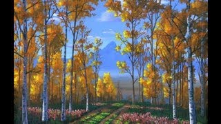 Как рисовать осины использованием холст, акрил