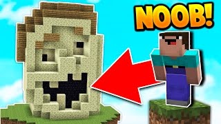 NOOB BUILDS UGLiEST BED DEFENSE! (Minecraft Bed Wars Trolling)