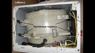 Ремонт стиральной машины Samsung, замена подвесных пружин барабана.
