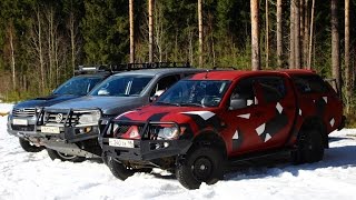 Тест драйв на бездорожье Hilux, Amarok, L200 (off road)