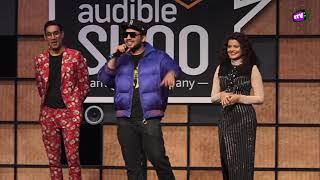 Naezy, Nucleya & Palak Mucchal Have Fun With Kukkoo Kubra Sait On Stage @AudibleSuno Launch!