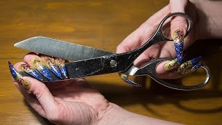 ASMR ear to ear sound cutting paper with scissors