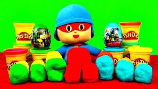Play-Doh Surprise Eggs POCOYO Disney Cars 2 Rare Zombie Zity Angry Birds Spongebob Cabbage Patch Kid