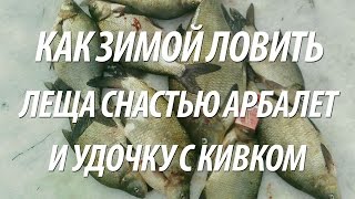 КАК ЛОВИТЬ ЛЕЩА ЗИМОЙ НА МОРМЫШКУ РЫБОЛОВНОЙ СНАСТЬЮ АРБАЛЕТ И ЗИМНЮЮ УДОЧКУ С КИВКОМ