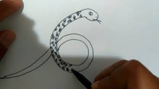 Kolay çizimler 6'dan yılan snake drawing