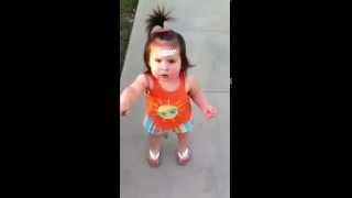 Cute toddler tries to reprimand mom