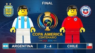 Copa America Final 2016 ( Argentina - Chile 2-4 ) Film in Lego Football Highlights ( Centenario )