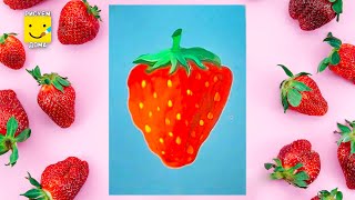 Как нарисовать КЛУБНИКУ -  рисуем дома поэтапно. Уроки рисования.