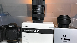 Canon 50mm F1.8 vs Sigma 18-35mm f1.8-- Auto Focus & Motor Noise (Canon T6i)