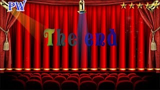 Театральный занавес с титром "The end"