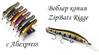 Воблер копия ZipBaits Rigge от BearKing из Китая с AliExpress | Обзор, тест в ванной