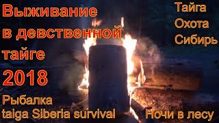 Выживание в девственной тайге 2018  Рыбалка Охота Лес Поход Сибирь Медведь, Тайга, Хариус, Таймень