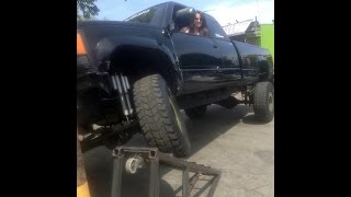 Chevy Militia Girl Crushing a car