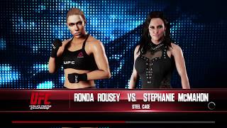 WWE 2K18 Ronda Rousey VS Stephanie McMahon 1 VS 1 Steel Cage Match
