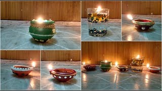 DIWALI DECORATION IDEAS || EASY DIYA DECORATION AT HOME