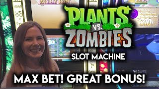 Plants Vs Zombies Slot Machine! MAX BET! Great BONUS!