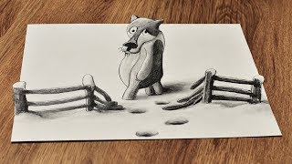 Простой 3д Рисунок  Иллюзия простым карандашом Simple 3D drawing