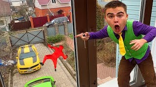 Red Man found Car Keys VS Mr. Joe in Trunk Car Lamborghini in Cool Race - 13+