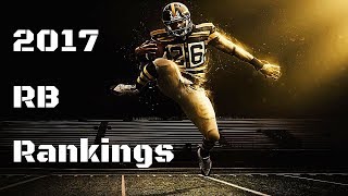 2017 Fantasy Football RB Rankings by Tier