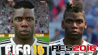 FIFA 16 vs PES 2016 - JUVENTUS FACE COMPARISON (1080p)