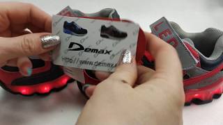 Детские светящиеся кроссовки с led подсветкой подошва для мальчика красные usb от 28р. до 35р. 4098
