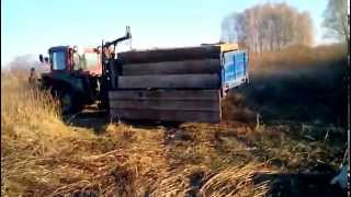 Самодельный кран к трактору. Погрузка плит