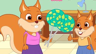 Famille d'Écureuil - Sucette Géante Vidéos Animé 2021 en Français 13+