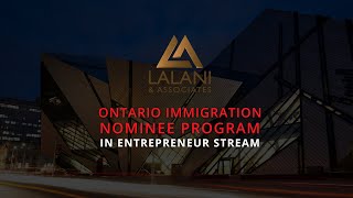 Ontario Immigrant Nominee Program - Entrepreneur stream