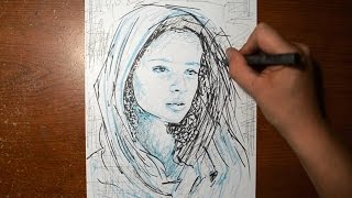 Sketching a Female Portrait - Contemporary Art Style