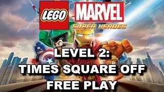 LEGO Marvel Super Heroes: Level 2 Times Square Off FREE PLAY (All Minikits & Stan Lee in Peril)