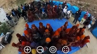360 Degree View: People Celebrate The Lighting Up Of Phugtal Monastery