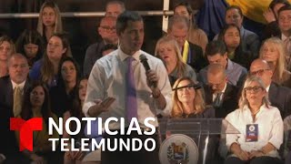 Entre lágrimas y canto, comunidad venezolana recibe a Juan Guaidó en Miami | Noticias Telemundo