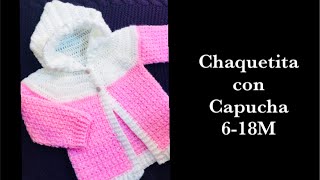 Como tejer chaquetita con capucha, casaquinho, abrigo o chambrita para bebé Crochet for baby #180