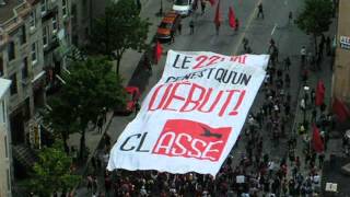 Manifestation étudiante Déroulement de la banderole 22 Mai 2012 montréal