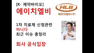 [K-제약바이오] 에이치엘비 1차치료제 신청관련 아니다