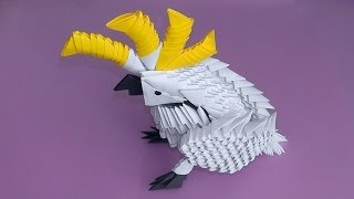 Как сделать попугая из бумаги Какаду. Модульное оригами схема сборки