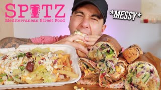 EATING MEDITERRANEAN STREET FOOD WITH LOADED FRIES *SATISFYING MUKBANG*