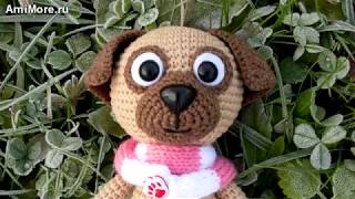 Амигуруми: схема Мопсика Арчи. Игрушки вязаные крючком. Free crochet patterns.