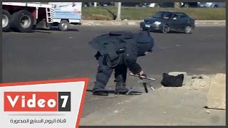 خبراء المفرقعات يفجرون قنبلة محلية الصنع بميدان جهينة بأكتوبر