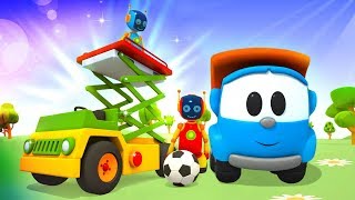 Мультфильм Грузовичок Лева - Мультик про машинки - Собирает подъемник