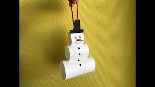Снеговик из бумаги - Зимняя поделка