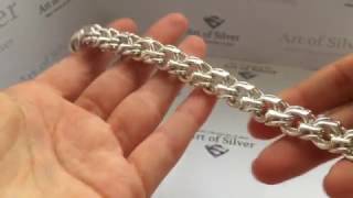 Серебряный браслет Московский Бисмарк.  Вес 61 грамм.