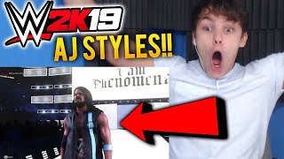 WWE 2K19 AJ STYLES ENTRANCE REACTION! NEW WWE 2K19 GAMEPLAY REACTION!!