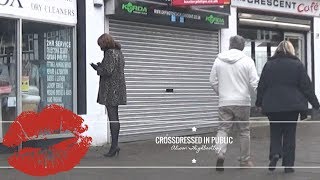 Caught crossdressed in public in just my Stockings and Suspenders - Crossdresser