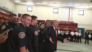 POWERFUL: President Donald Trump gives Florida Firefighters The Suprise of a Lifetime
