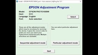 Epson Stylus Photo 1500W Resetter